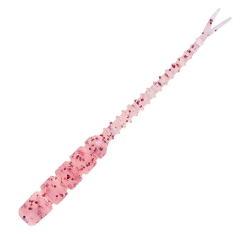 Mustad AJI Worm - Bachi - Bachi - color Clear Red Glitter (MAJI-BCI-2-3)