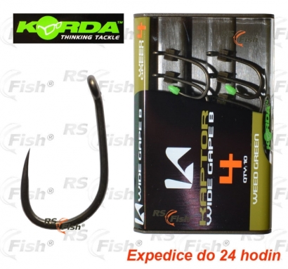 Hooks Korda Kaptor Wide Gape Barbless - color weed