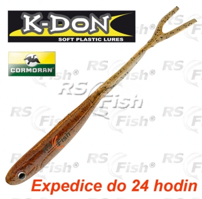 Dropshot bait Cormoran K-DON S3 Double Tail - color dark brown - 5 pcs